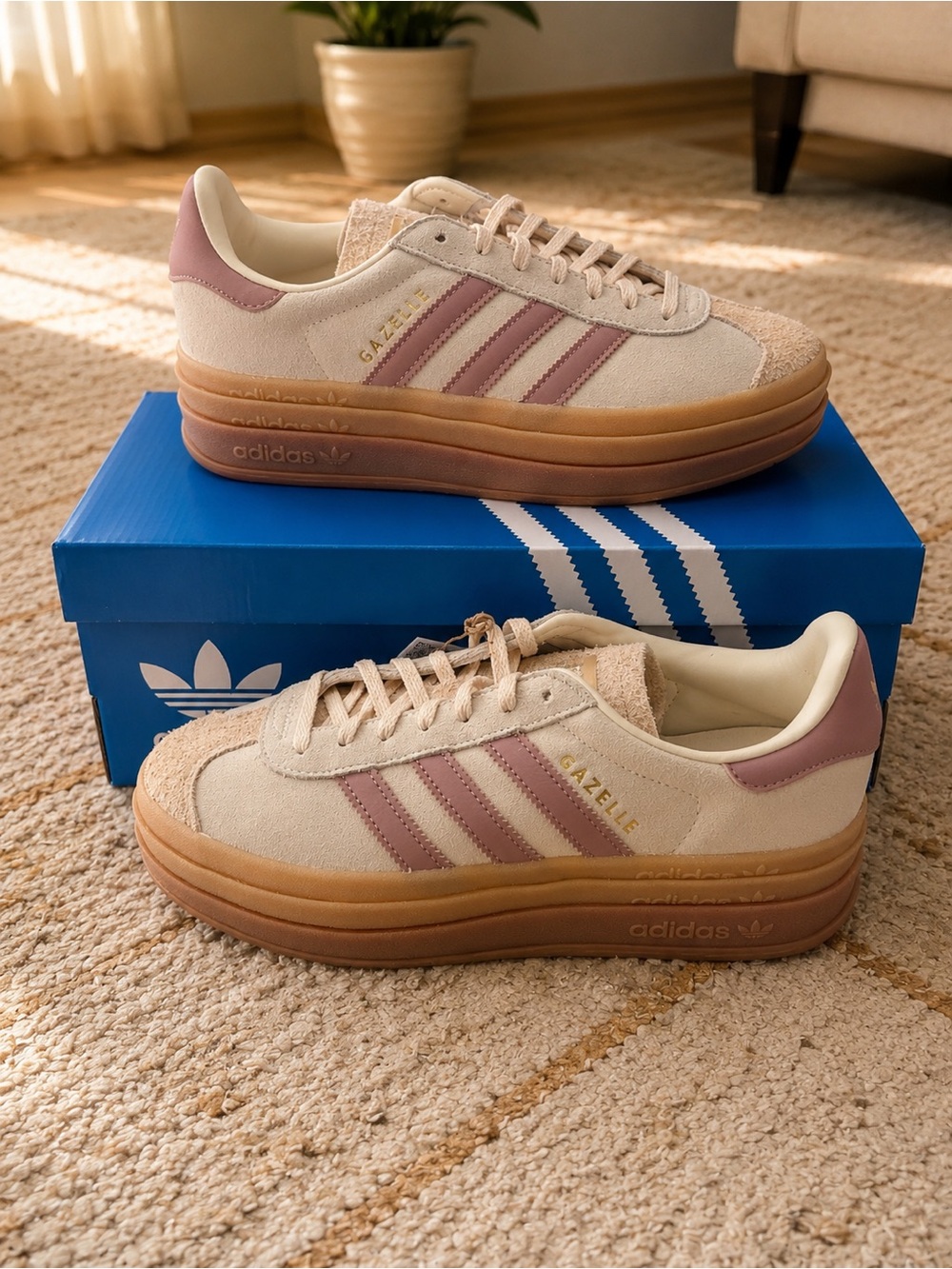 Adidas Women's Gazelle Bold JS3893 Cream White / Warm Clay